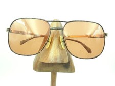 Vintage Marco Aurelio 8004 Gold Black Grid Square Pilot Sunglasses FRAMES ONLY