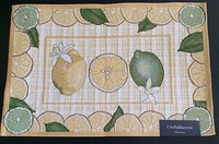 Kohls Croft Barrow Placemats Tapestry Citrus Lemon Lime Fruit Yellow Green 4 Kohls Croft Barrow Placemats Tapestry Citrus Lemon Lime Fruit Yellow Green 4