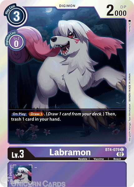 BT4-079 Labramon :: Common Foil Digimon Card :: RB01: Resurgence Booster ::