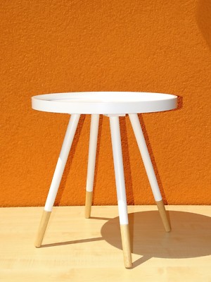 VERSA Retro Beistelltisch Mesa Auxiliar Weiß