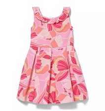 NEW JANIE AND JACK GIRLS PEONY PRINT PIQUE DRESS SLEEVELESS Size 12-18 Months