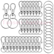 Metal Keychain Carabiner Clip Keyring Key Ring Chain Clips Hook Holder Silver