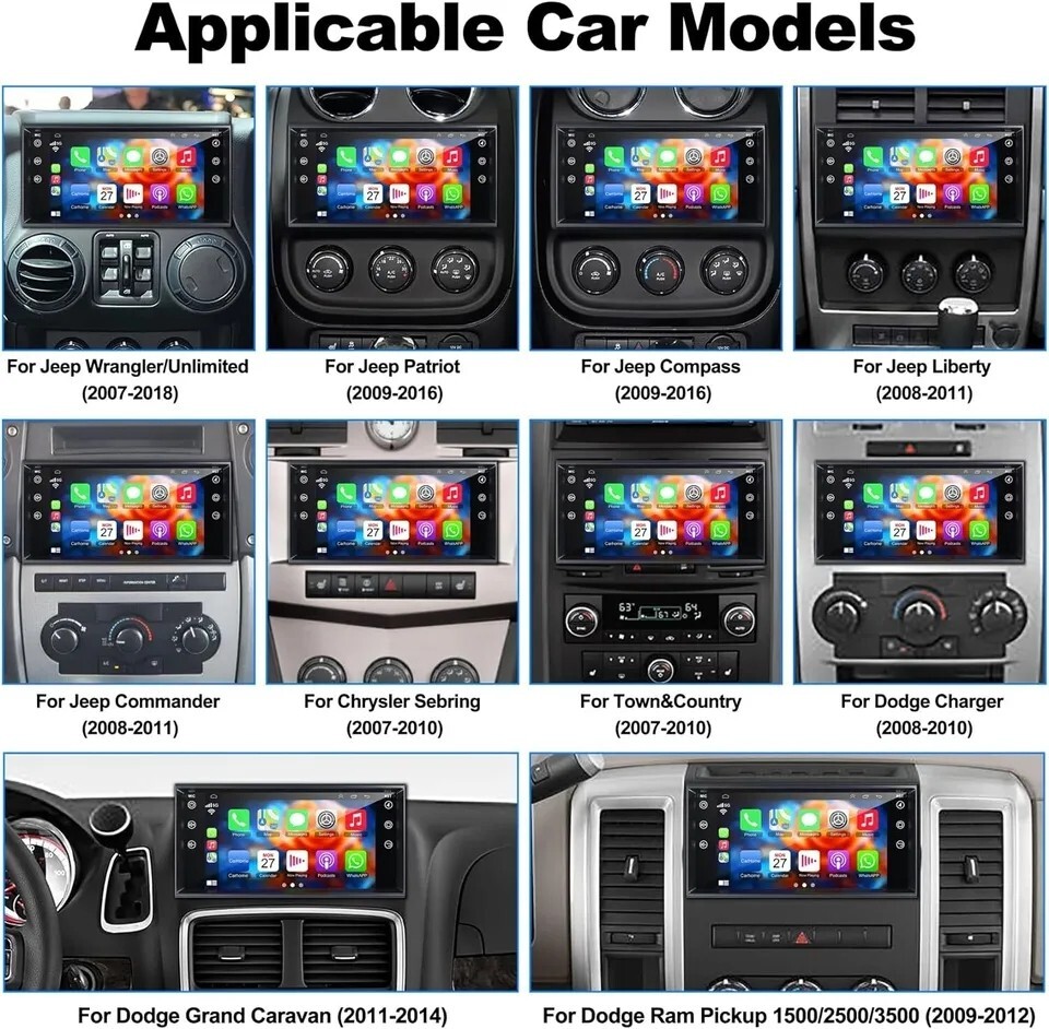 For 2011-2019 Dodge Grand Caravan 32GB Carplay Car Radio Android