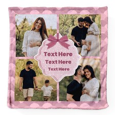 Pink Bow - Personalised Extra Soft Luxury Baby Blanket - 75cm x 75cm