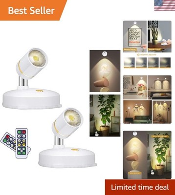 Remote-Controlled Battery Spotlight - Warm White Uplighting for Decor & Artwork