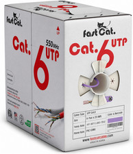 Cat6 Ethernet Cable - 23 AWG, CMR, Solid Bare Copper - 996ft - Purple