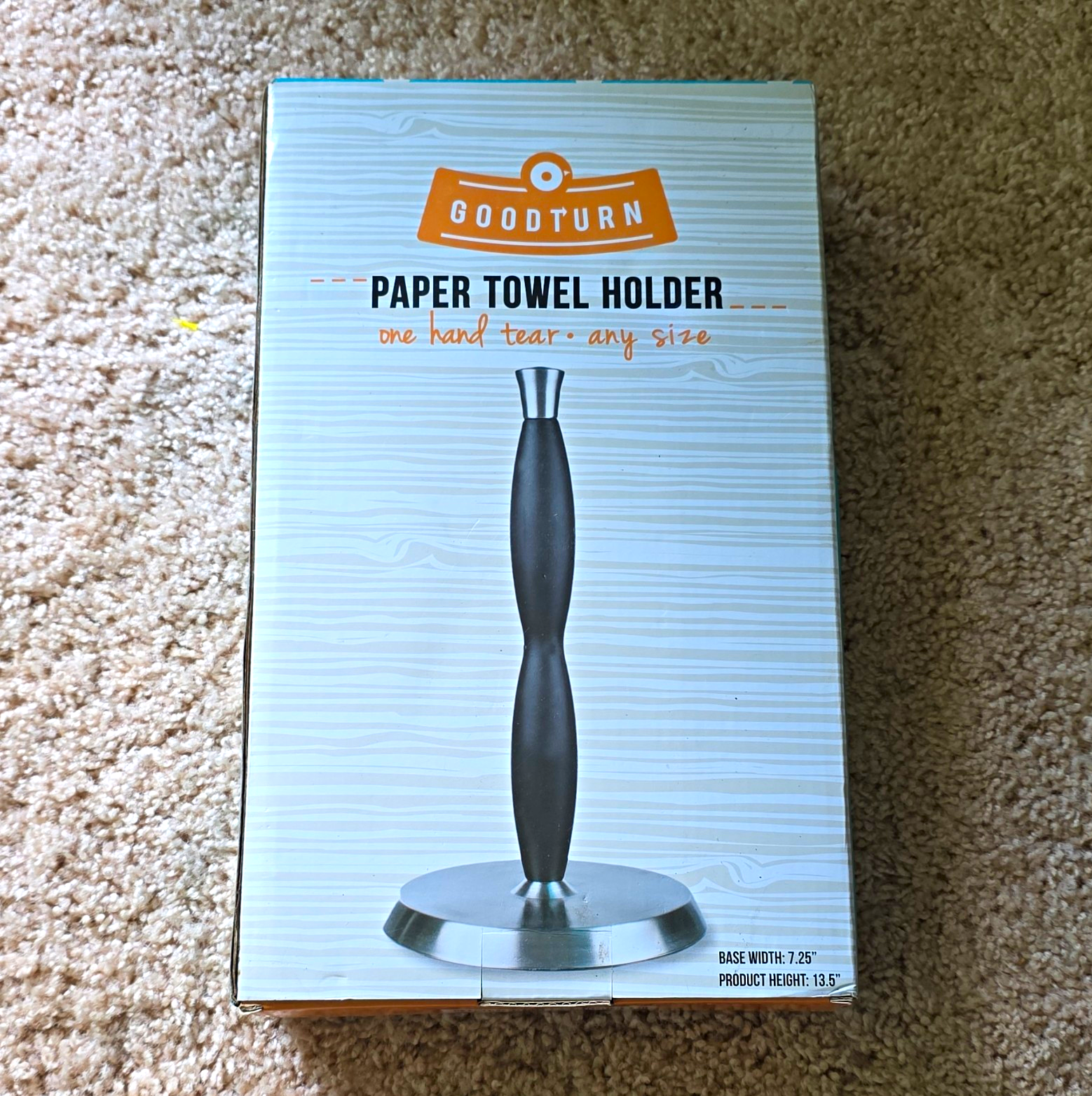 Goodturn One-Hand Tear Freestanding Paper Towel Holder Stainless Steel 13.5 in