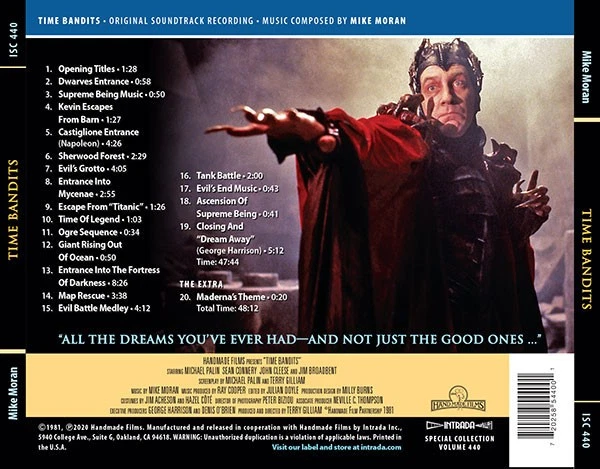 Mike Moran – Time Bandits (1981) Complete Score CD / Newly Remastered!! - Bild 2 von 2