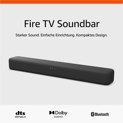 Amazon Fire TV Soundbar, 2.0-Lautsprecher mit DTS Virtual:X und Dolby Audio