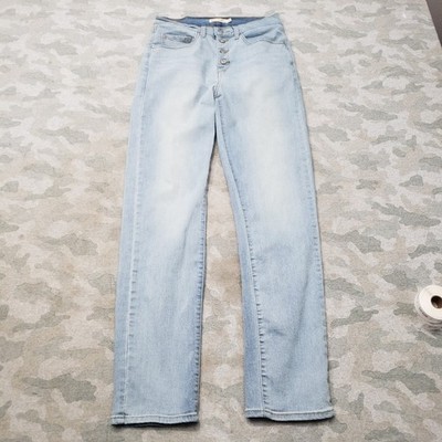 Levi's 724 Jeans Womens 30 Blue High Rise Straight Button Fly Denim Light Wash