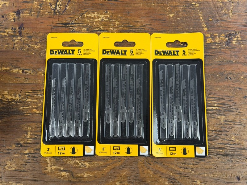 Dewalt Jigsaw Blade, 12-TPI, 3 In., 5-Pk. - DW3765H (3 Packs)