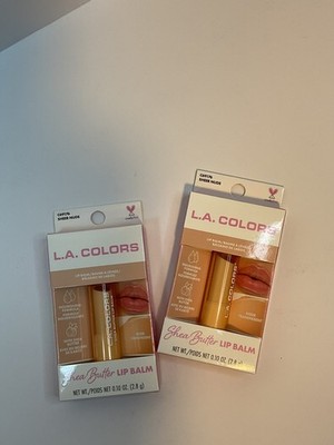  2pk LA COLORS SHEER NUDE C69176 TINTS LIPS PEACH SHEA BUTTER SOFT LIP BALM LOT