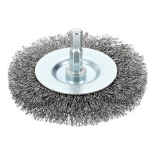 Wire Wheel Brush, 1pcs 3in Crimped Steel Wire 0.012"(0.3mm), 1/4in Hex Shank