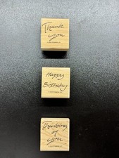 Stampin Up Rubber Stamp Lot Thank you Happy Birthday Thinking of You 2002