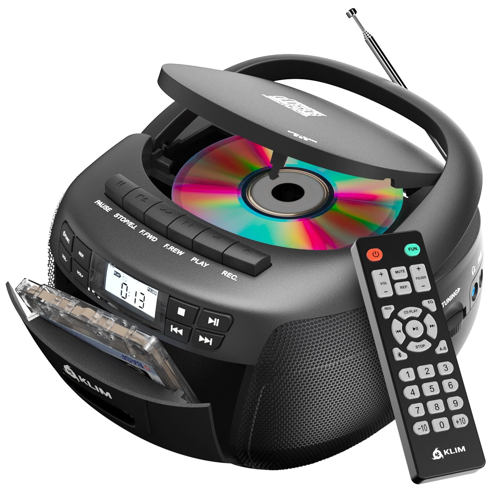 Lettore CD Lettore Cassette Audio AM/FM Radio Bluetooth Stereo CD Player Remota