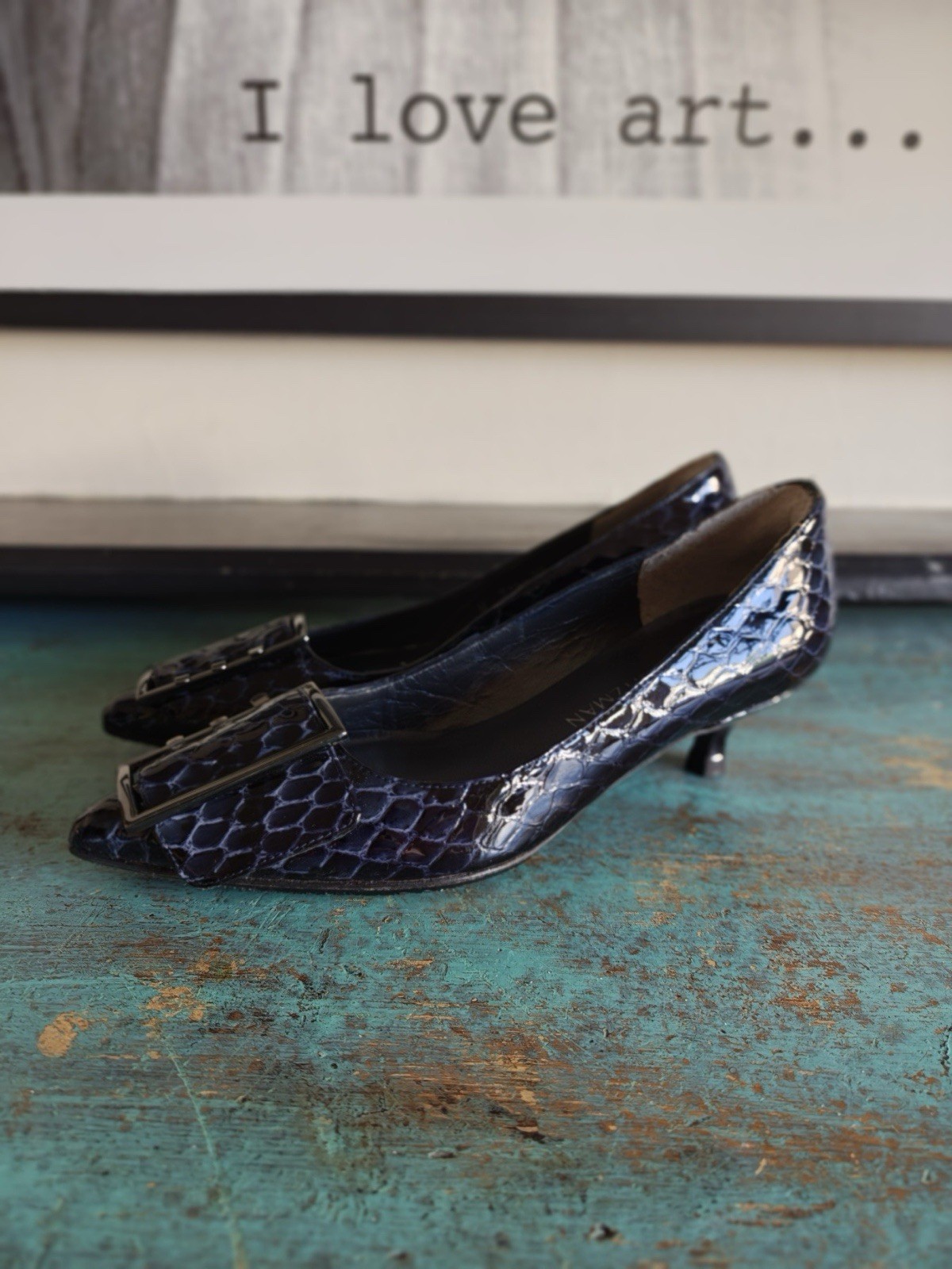 Stuart Weitzmann Triplespare Black Snakeskin Kitt… - image 13