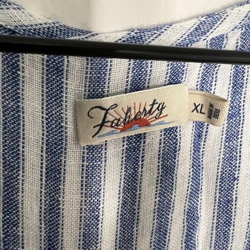 Faherty Margaux Dress In Low Tide Stripe Maxi Dress Women's Size XL 100% Linen - Picture 4 of 10