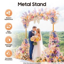 Wedding Arch Rack Rectangular Flower Decor Frame Stand Gold Metal Party Backdrop