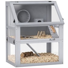 PawHut Hamster Cage with Detachable Bottom Light Grey, Refurbished
