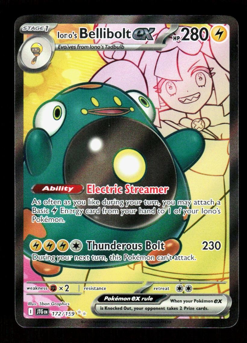 Iono's Bellibolt ex 172/159 Ultra Rare Journey Together Pokemon Holo NM