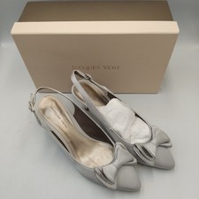 Jacques Vert Mother Of The Bride Sling Back Shoes UK 5 Platinum pale grey New