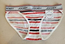 NWT JOCKEY RETRO STRIPE COTTON STRETCH STRING BIKINI PANTIES 2252 491 stripe M
