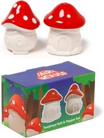 Puckator Feen-Hut Salz- & Pfefferstreuer Set, Keramik, Rot/Weiß, 2-Tlg