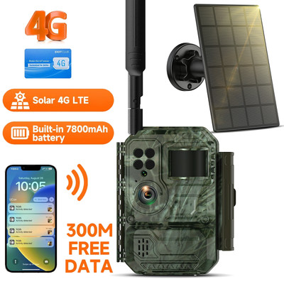 Mobilfunk 4G LTE Wildkamera Kamera EU SIM Karte Solarpanel Jagdkamera Remote APP