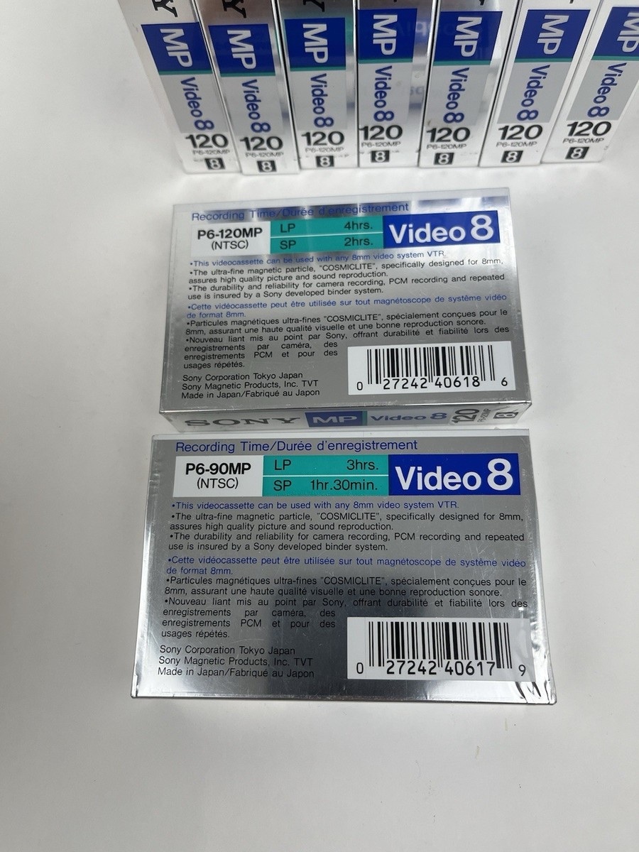 9 Tapes-8 Sony Metal MP 120 & 1 MP 90 8mm Video 8 Cassette Tape P6
