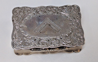 ANTIQUE HM 1925 MASONIC SILVER SNUFF BOX GILT PAISLEY JGL LTD BIRMINGHAM