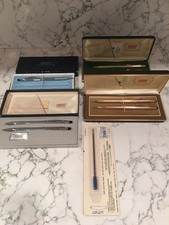 Vintage Lot of 7 Cross Pens Some Have Engraving 4 Gold 3 Silver Colored