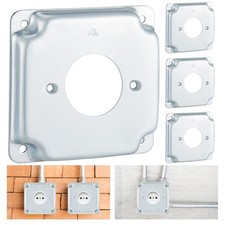 4 Pcs Metal Receptacle Electrical Cover, Square Rectangle Exposed Outlet Junc...