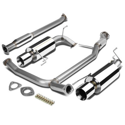 DUAL 4'' ROLLED MUFFLER TIP CATBACK EXHAUST SYSTEM FOR 98-02 ACCORD V6 CG J30A1