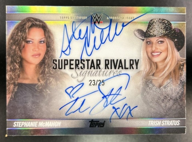 2025 Topps Exalted Stephanie McMahon Trish Stratus Rivalry SP Auto #/25 #RSV-ST