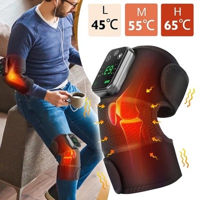 Electric Knee Massager Heated Vibration Joint Brace Therapy Shoulder Pain  Relief | eBay