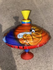 Vtg LBZ Tinplate Spinning Top Teddy Bear Design Made in West Germany