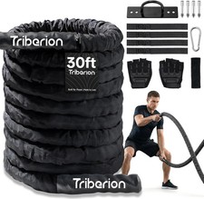 Battle Rope for Home Gym Workout - 1.5 Inch 30ft Heavy Weighted Training Exercis