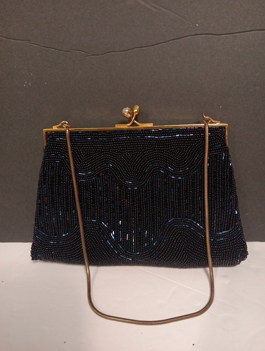 Gucci Florence Glass Beaded Vintage Bag With Kiss Lock With Pearls
