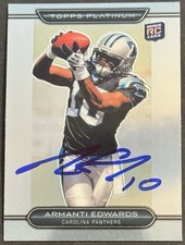 Armanti Edwards Signed 2010 Topps Platinum Rookie Card BAS Beckett App State