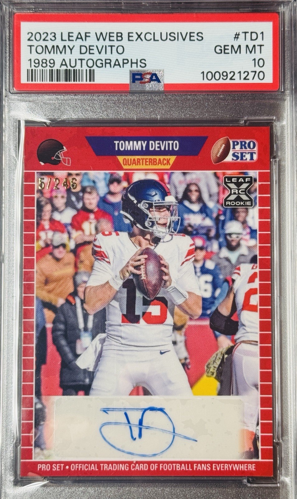 2023 LEAF WEB EXCLUSIVES 1989 AUTOGRAPHS TOMMY DEVITO #TD1 PSA 10
