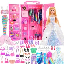 Gifts for 3-12 Year Old Girls, Doll Closet Girl Toys Age 6-8 Dress up Dolls f...