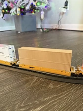 (2) Ho Scale 48’  Intermodal Containers (1/87) TAN train Cars