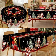 Christmas Tablecloth Santa Snowman Table Cover Christmas Party Table Decorations
