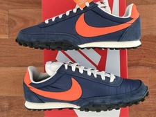 Nike Waffle Racer OG Trainers Size UK8 BNIB Navy & Orange