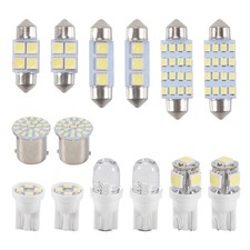 14Pcs LED Interior Package Kit for T10 36mm Dome License Plate Lights White3934