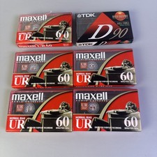 Audio Cassette Tapes lot of 6 Blank Sealed Maxwell TDK Brands