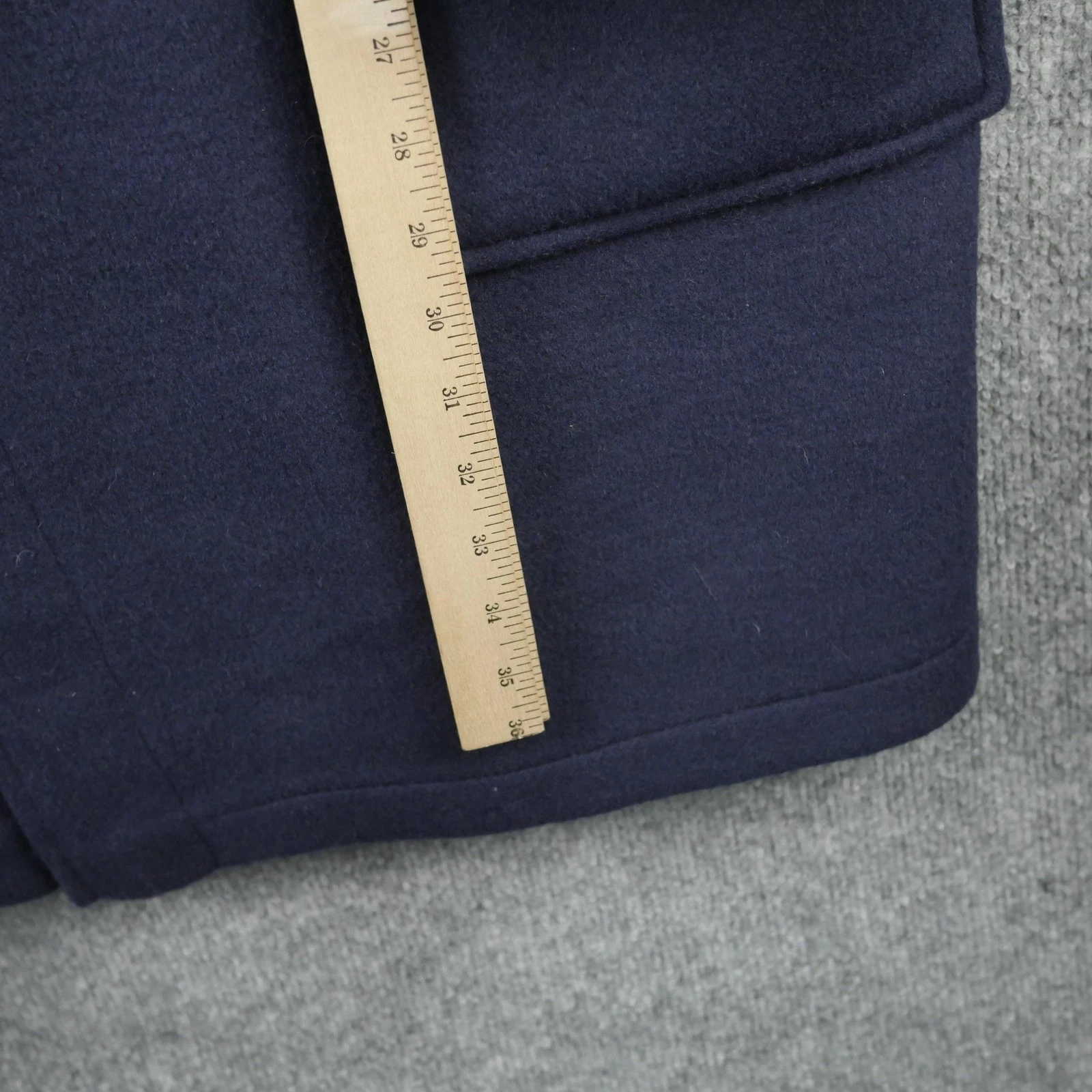 Gloverall Coat Mens 42 Blue Wool Original Duffle Toggle Plaid Lined England - product detail image 16