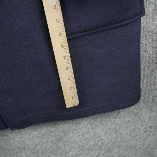 Gloverall Coat Mens 42 Blue Wool Original Duffle Toggle Plaid Lined England image 16