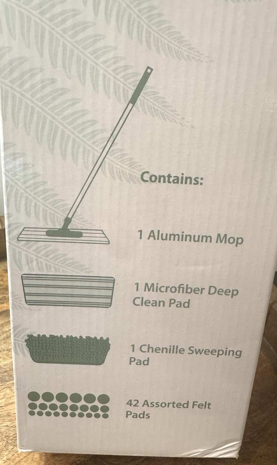 Fern Floor Care 4 Piece 48” Mop Kit Multi-Surface Floors Microfiber &Chenille
