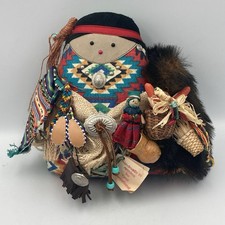 Signed Sue Malinski Wini Doll Handmade Native American Style Folk Art